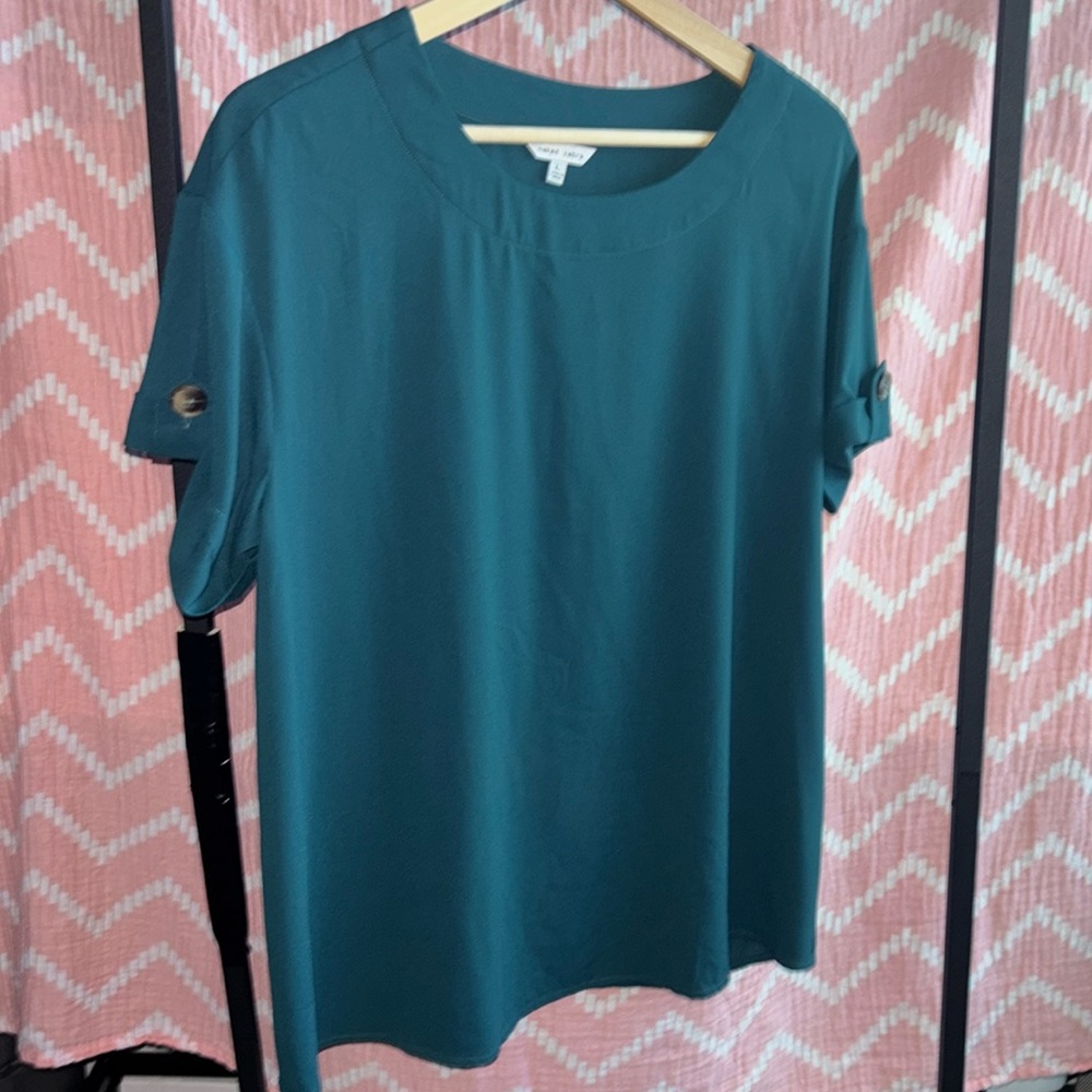 Teal Women's short sleeve blouse
